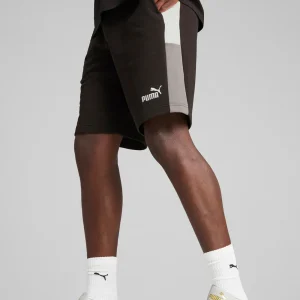 Pantaloncino Puma in Felpa garzata colorblock Nero Bianco e Grigio 684690-01