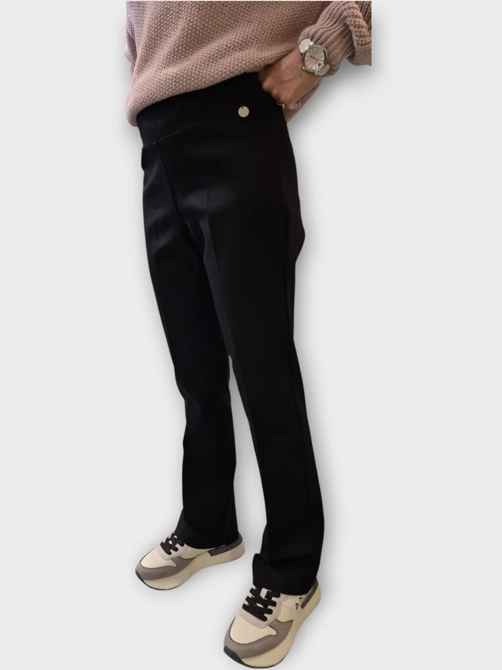 Pantalone Bagarry in Punto Milano Nero Dritto 4275-01 - immagine 3