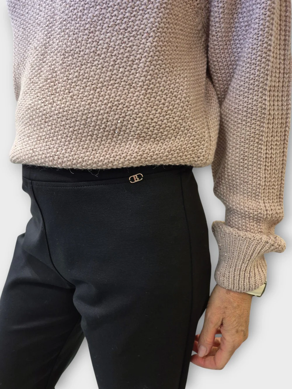 Pantalone Bagarry in Punto Milano Nero Dritto 4275-01 - immagine 6