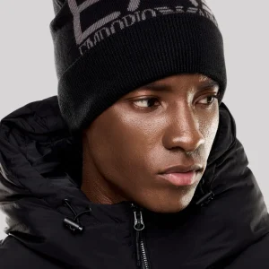 Cappello EA7 Beanie Visibility Nero con Big Logo 7X000006-MC041