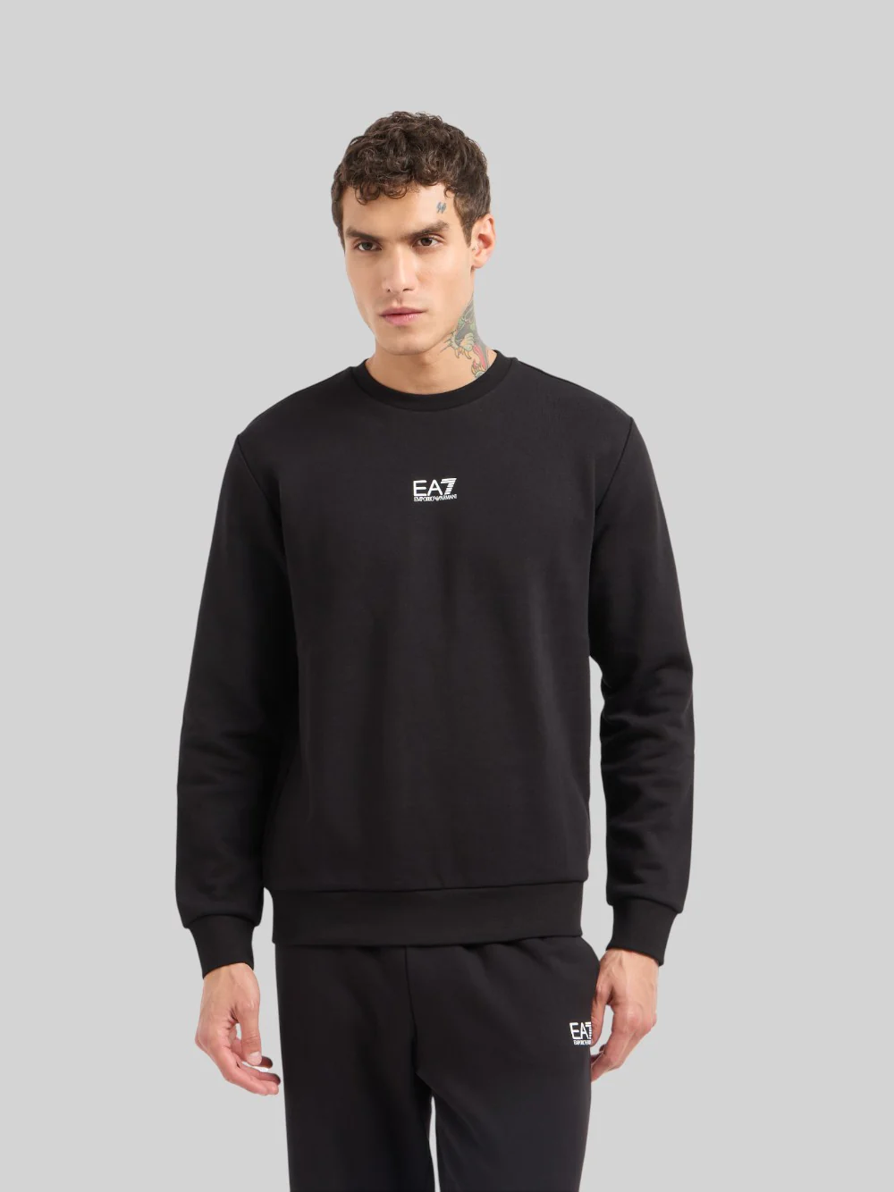 Felpa EA7 Girocollo Core Identity Nera 8NPM34-1200