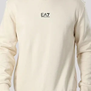 Felpa EA7 Girocollo Core Identity Avorio 8NPM34-1105