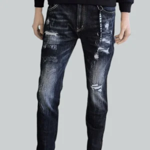 Jeans ICON in Denim Scolorito e Smerigliato ICUF2W6D10 Dark Blu