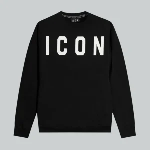 Felpa ICON Girocollo con Big Logo ICUF2W6F001 Nero