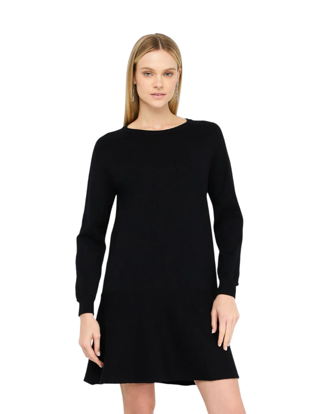 Abito Liu Jo Sport Nera in Maglia con Tape sulla Manica TF5288