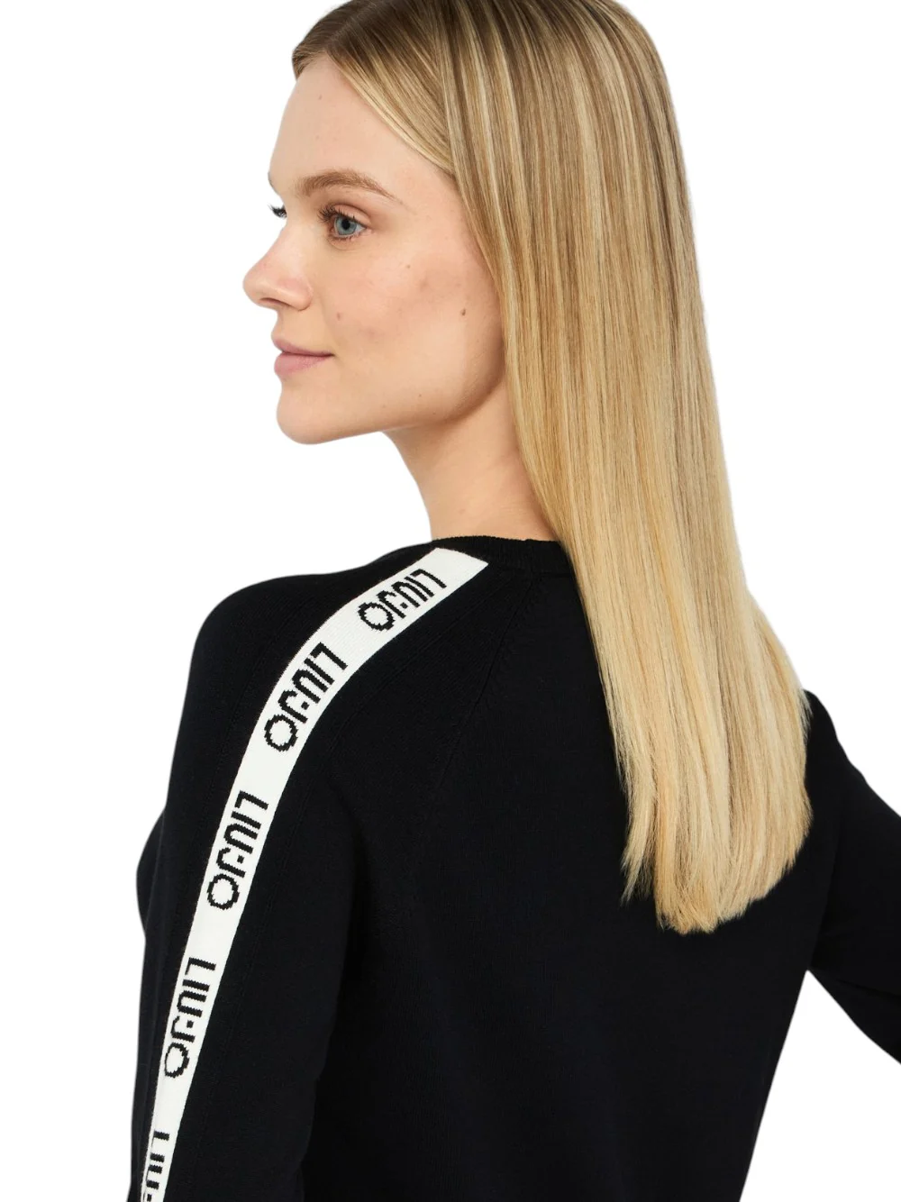 Abito Liu Jo Sport Nera in Maglia con Tape sulla Manica TF5288 - immagine 3