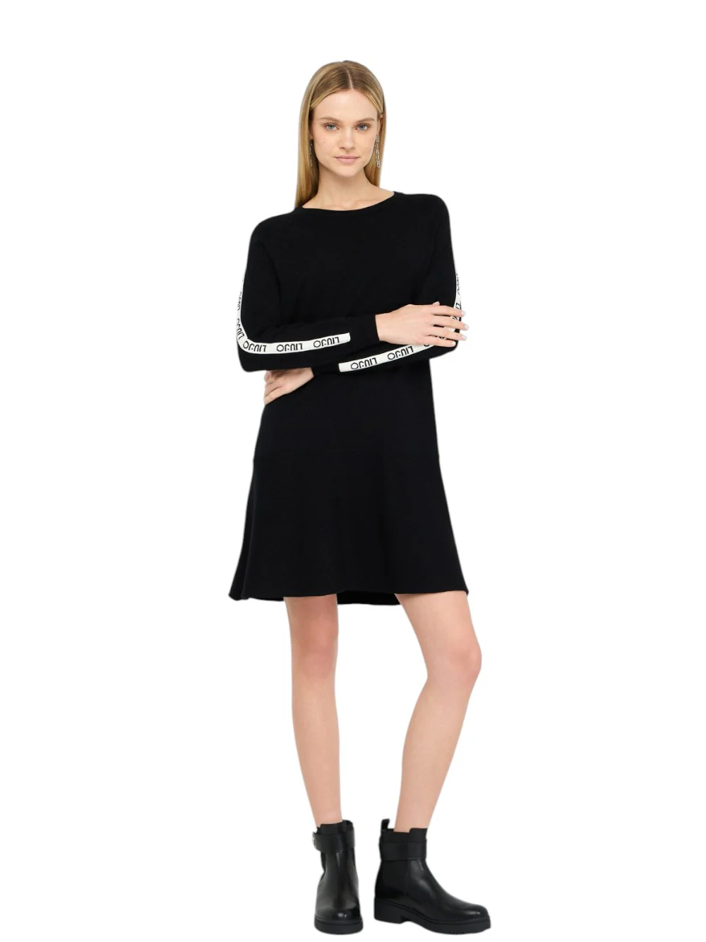 Abito Liu Jo Sport Nera in Maglia con Tape sulla Manica TF5288 - immagine 5