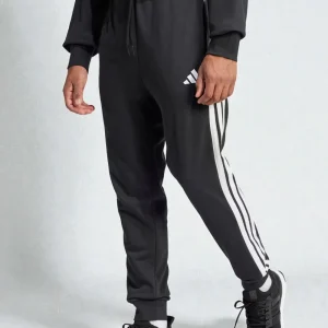 Pantalone Adidas in Felpa Garzata 3 Strisce Nero Bianco JD1881