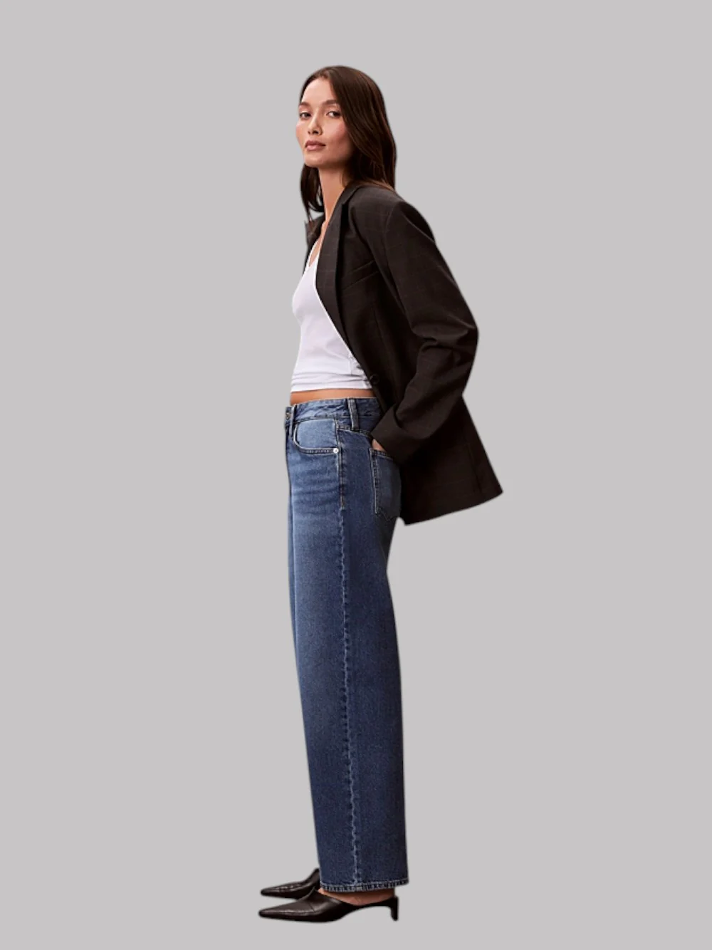 Jeans Calvin Klein Barrel Largo Denim Blu Mid LV047E626G - immagine 5