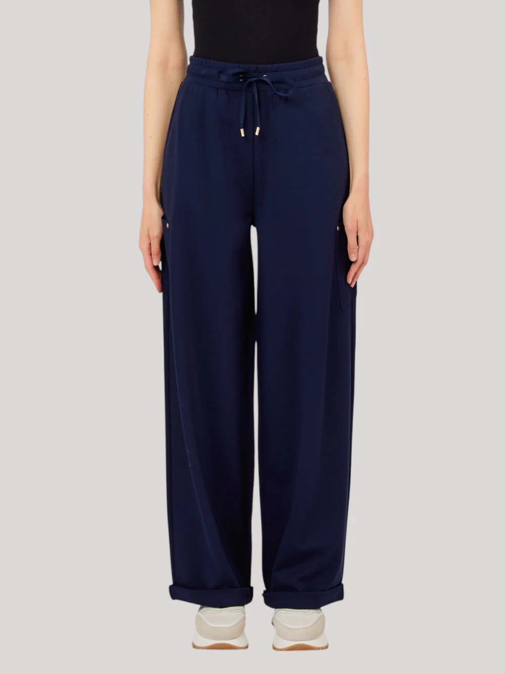 Pantalone Barrel Liu Jo in Jersey Punto Milano Blu TA6177-3924