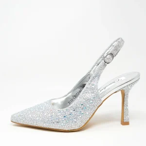 Décolleté slingback con strass