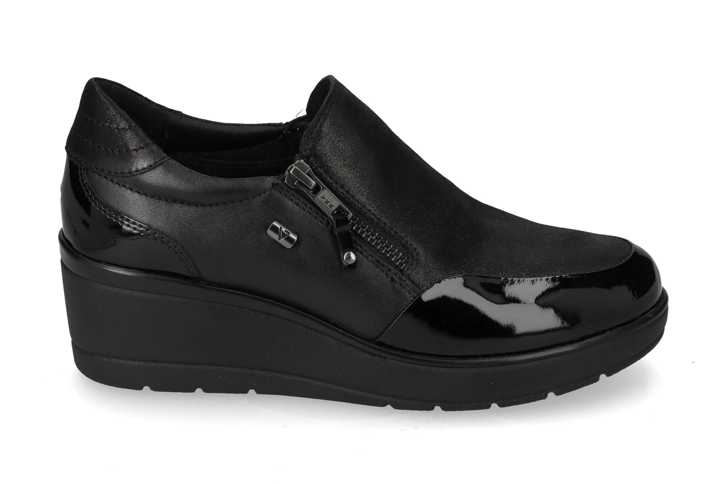 Valleverde 36446 Sneaker donna con tomaio e sottopiede in pelle e zeppa media