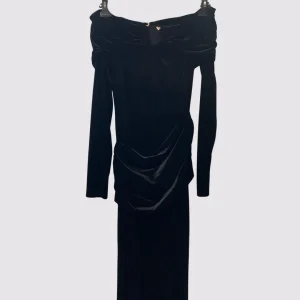 Abito lungo in velluto nero