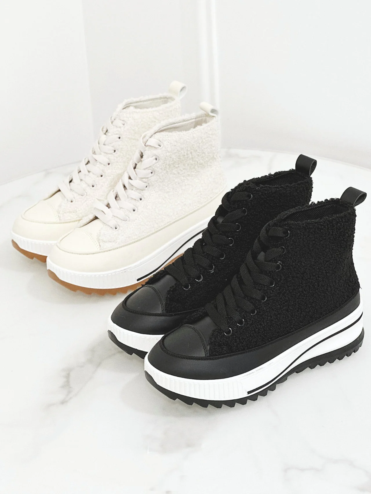 Sneakers con montone arricciato