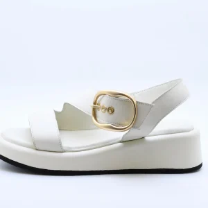 Pixy 582502 sandalo con zeppa e fibbia white