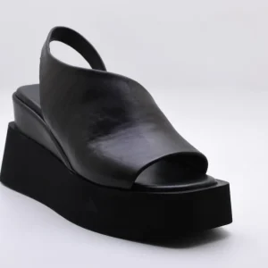 Pixy 587701 sandalo con zeppa platform alta e fascia black