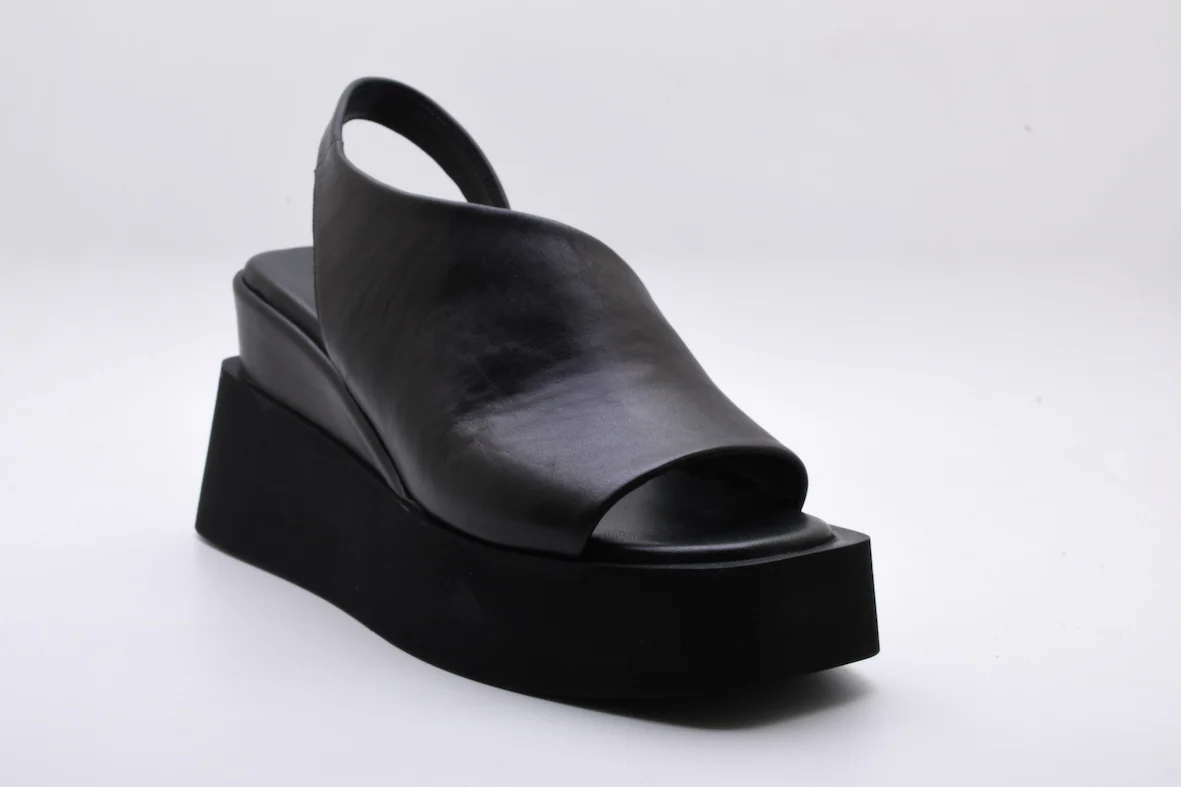 Pixy 587701 sandalo con zeppa platform alta e fascia black - immagine 2