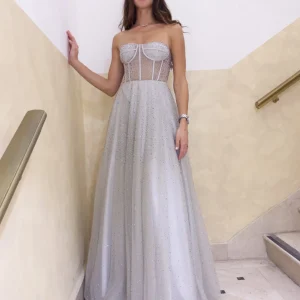 Abito a corpetto con strass