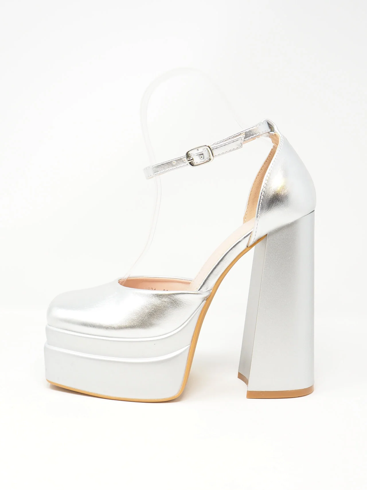 Décolleté con plateau e tacco grosso - immagine 2