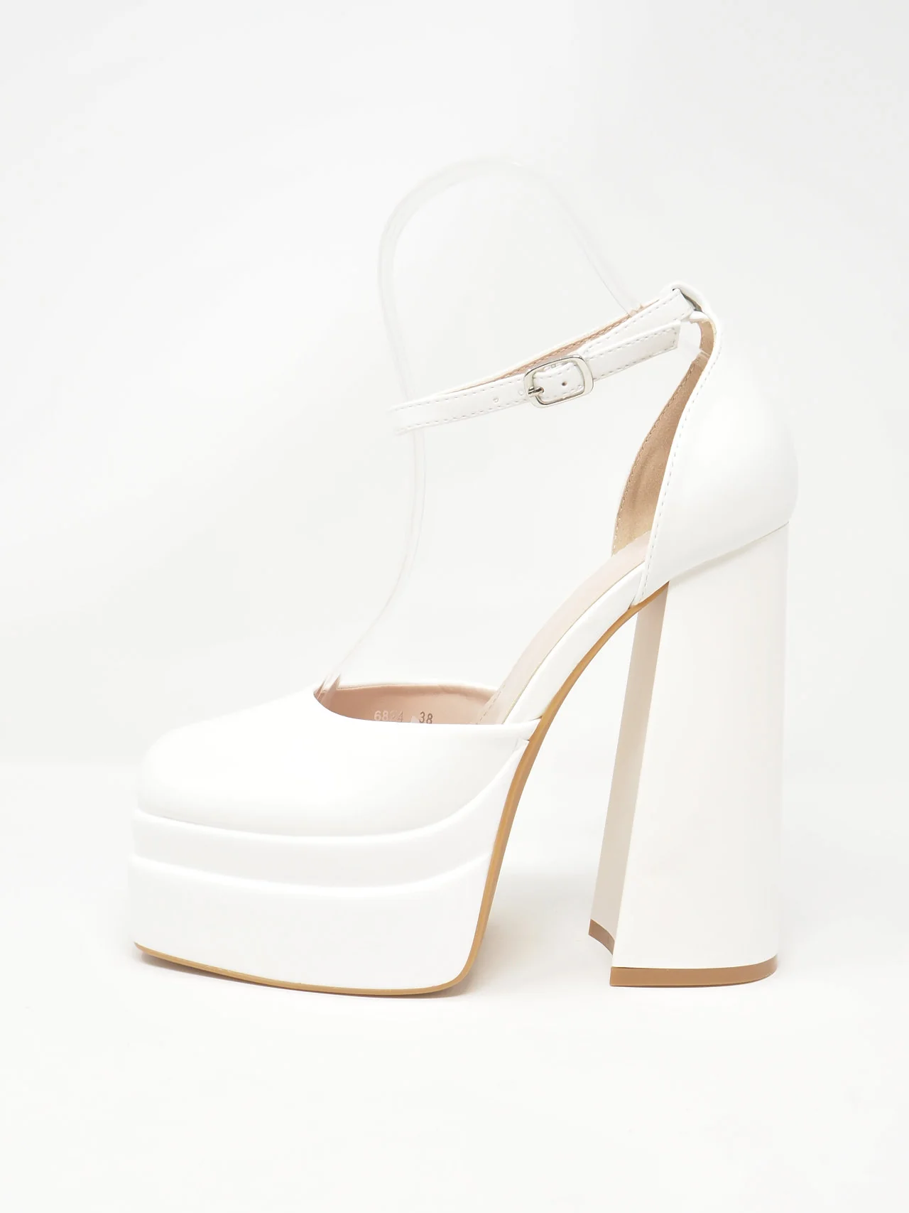 Décolleté con plateau e tacco grosso - immagine 4