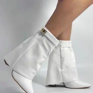 Tronchetti con risvolto in ecopelle