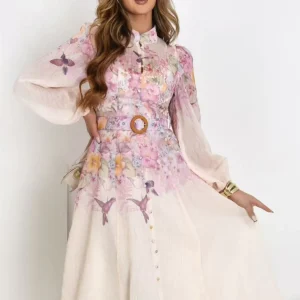 Vestito floreale a camicia