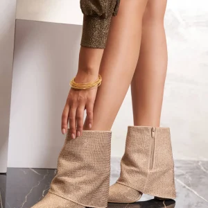 Tronchetti con risvolto e strass