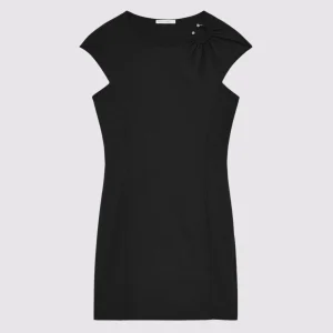 Abito Mini in Jersey Tecnico Nero con Dettaglio Piercing Patrizia Pepe