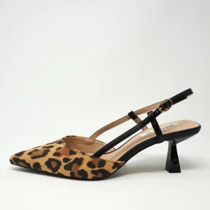 Décolleté slingback animalier
