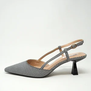 Décolleté slingback pied de poule