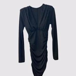 Abito corto in lurex nero