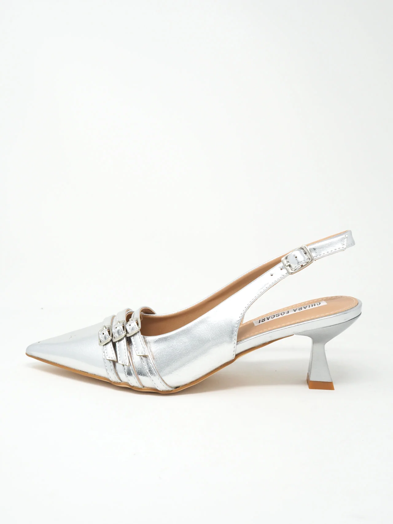 Décolleté slingback con fibbie