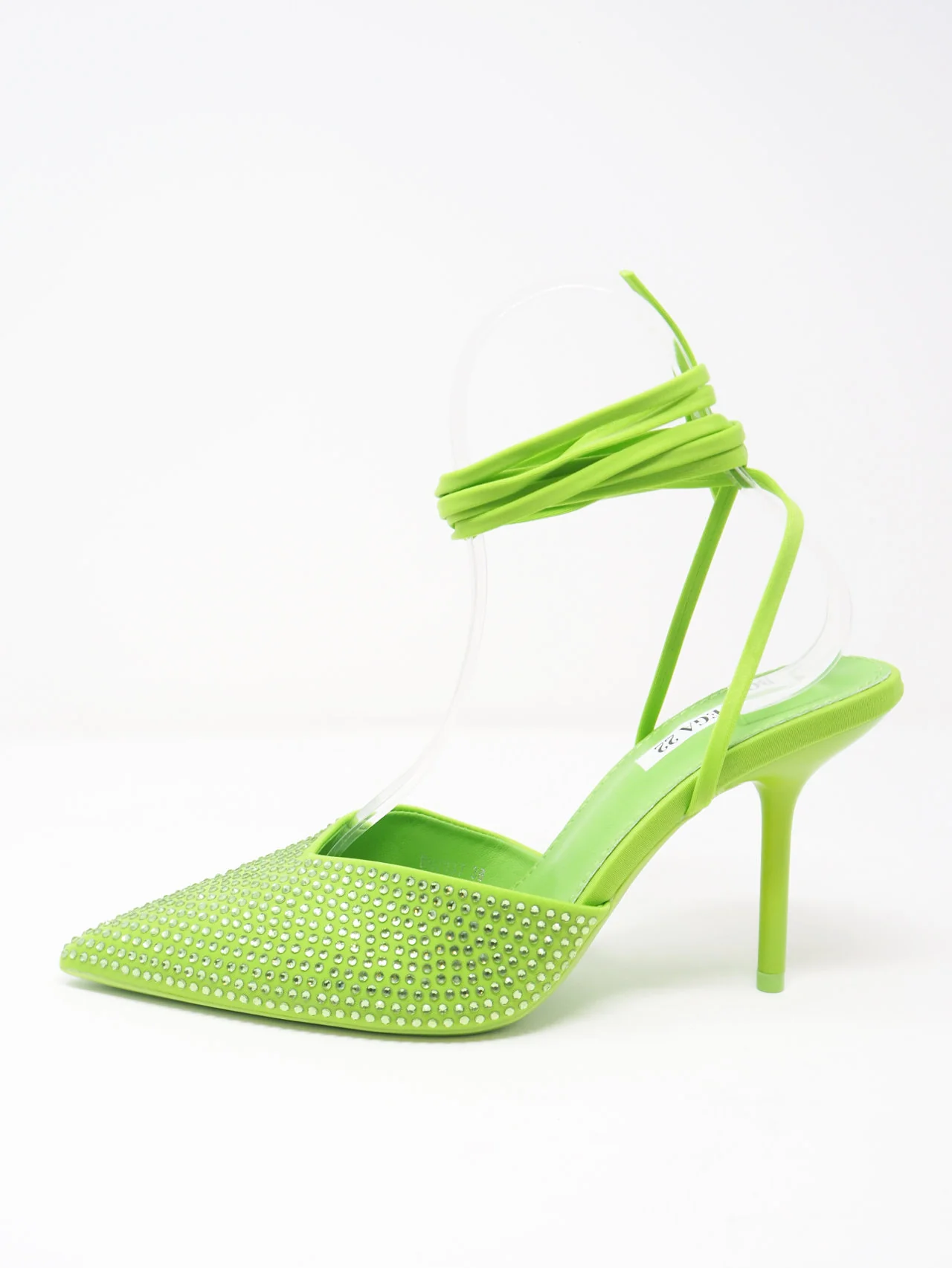 Décolleté con lacci e strass