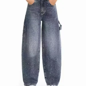 Jeans carpenter con strass - mom fit