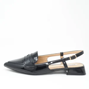 Slingback lucide con tacco basso