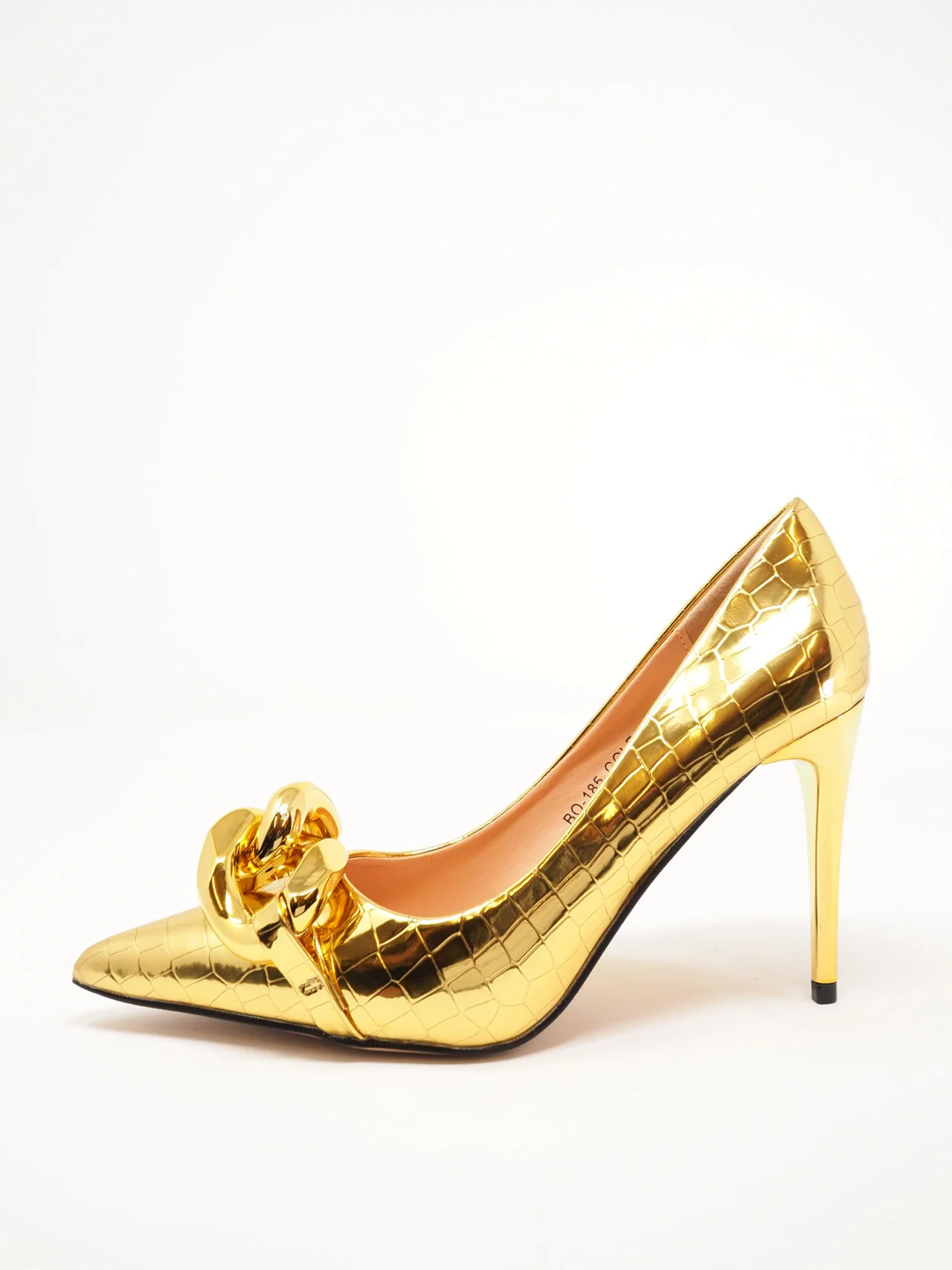 Décolleté a punta con catena grossa - immagine 4