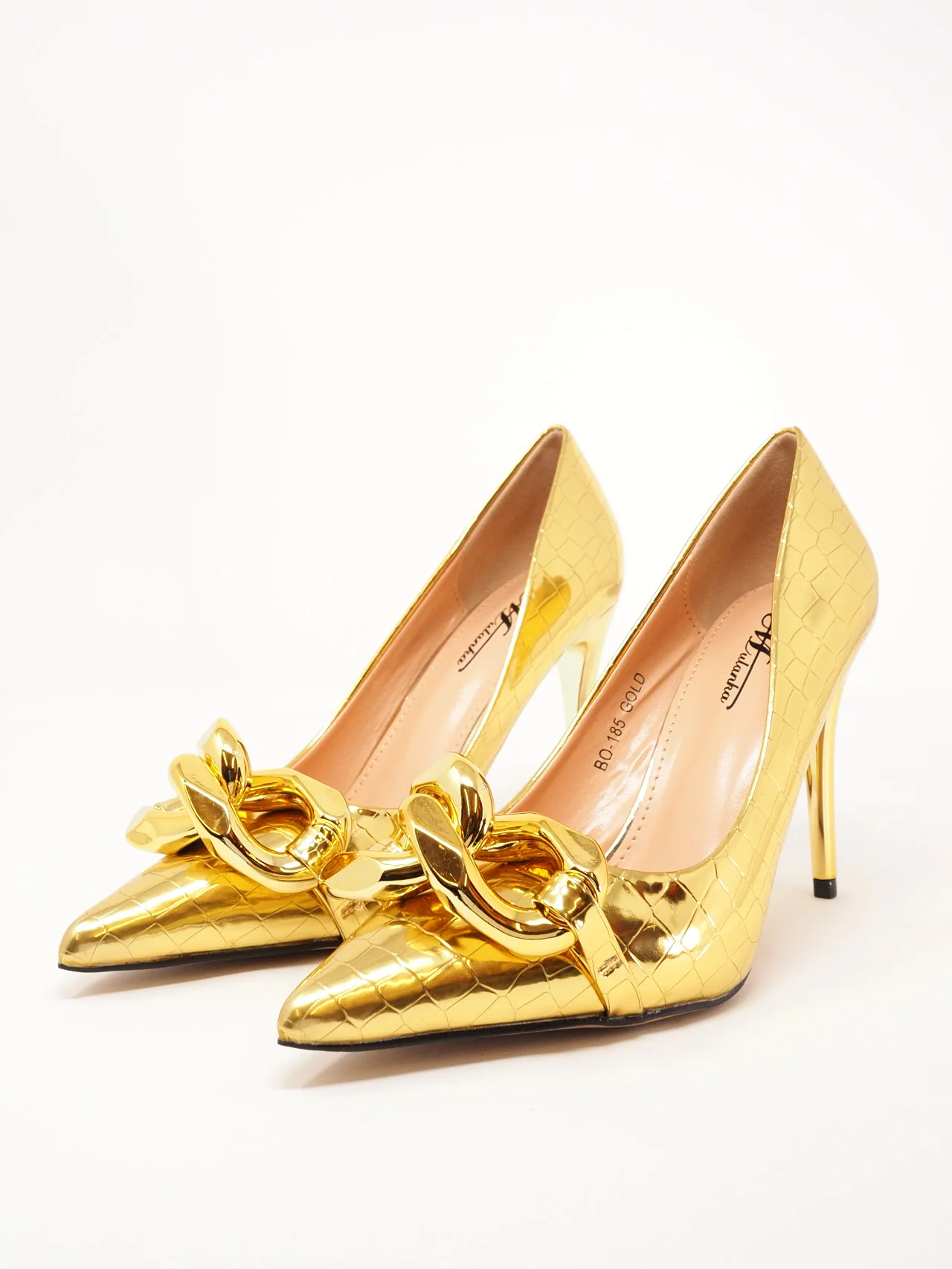 Décolleté a punta con catena grossa - immagine 5