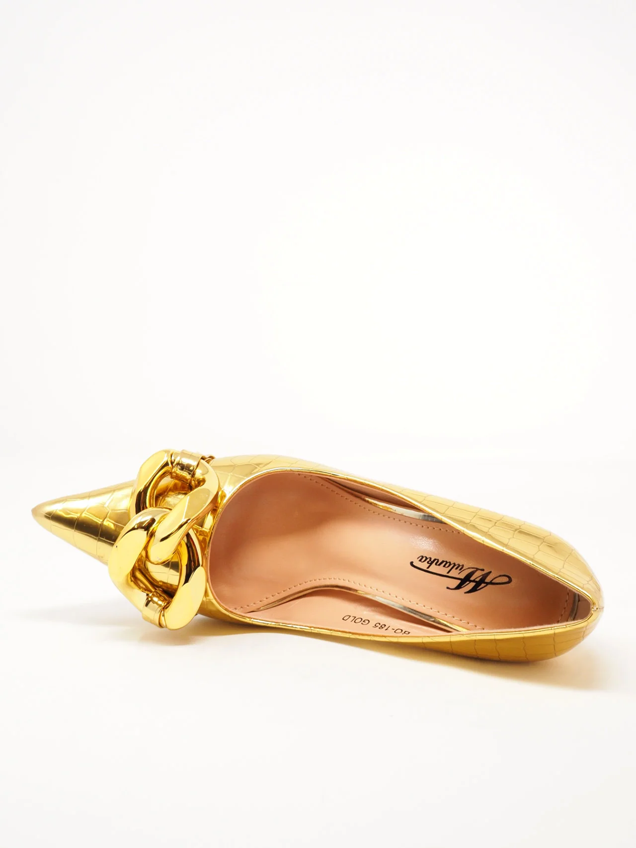 Décolleté a punta con catena grossa - immagine 7