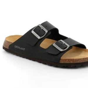Grunland CB3012 Bobo ciabatta doppia fibbia da uomo nero