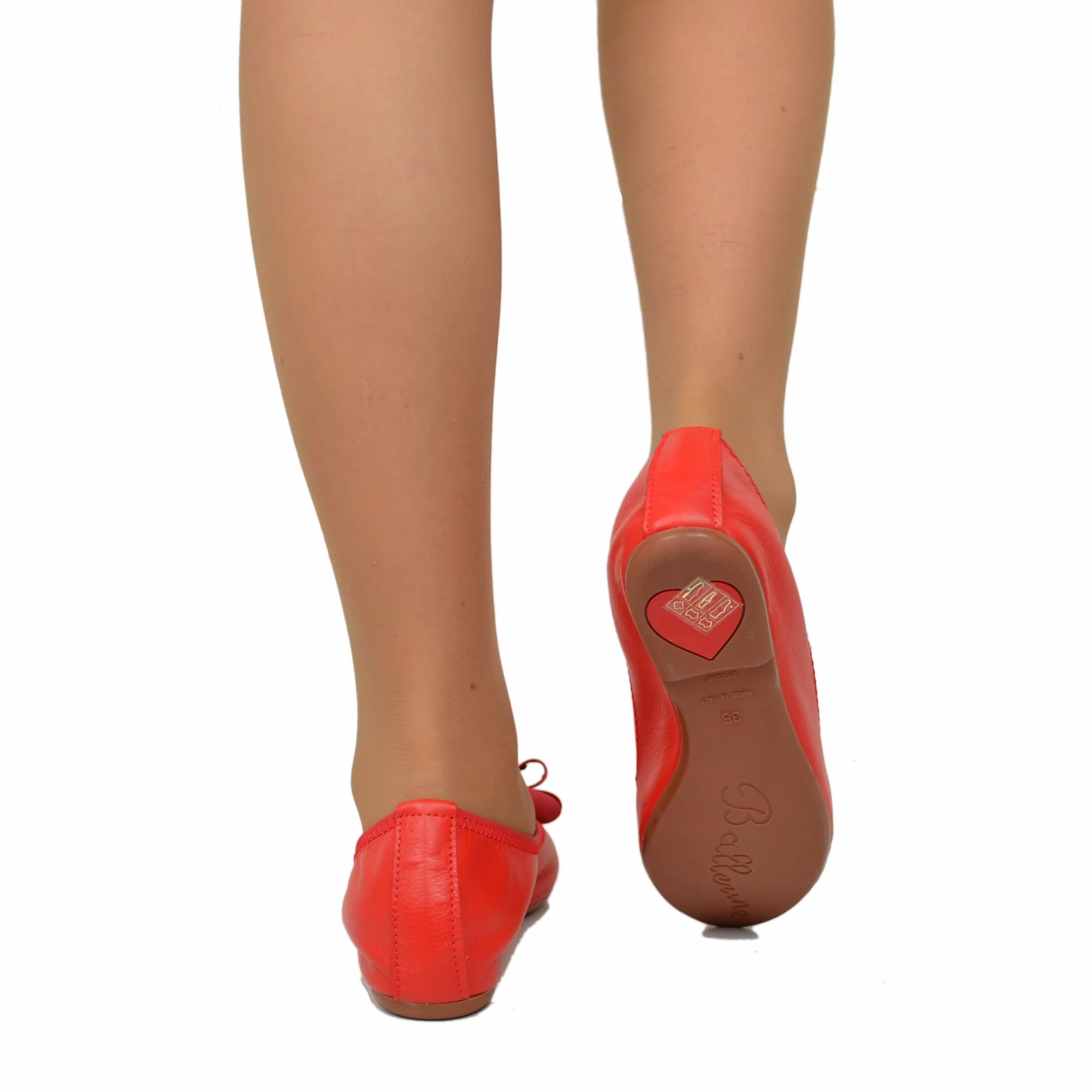 Ballerine Donna Rosse con Fiocco Elasticizzate con Zeppetta interna - immagine 6