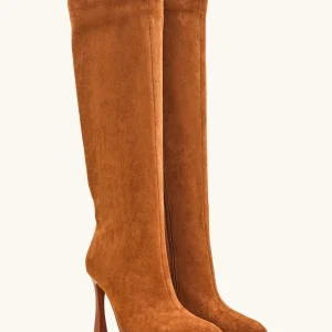 Stivali in camoscio con tacco fino