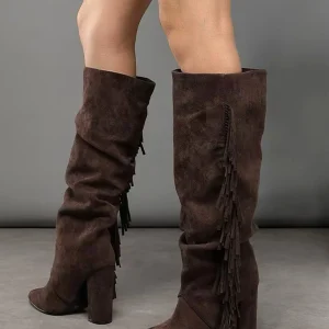 Stivali slouch con frange