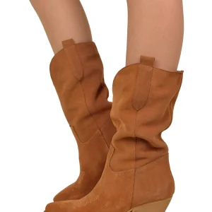 Texani Scamosciati Gambale Morbido e Sfoderato Estivi Leggeri Camoscio Cuoio