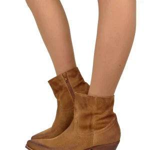 Texanini Cuoio Taglio Dritto Sfoderati Leggeri Pelle Scamosciata Tacco 4 Cm