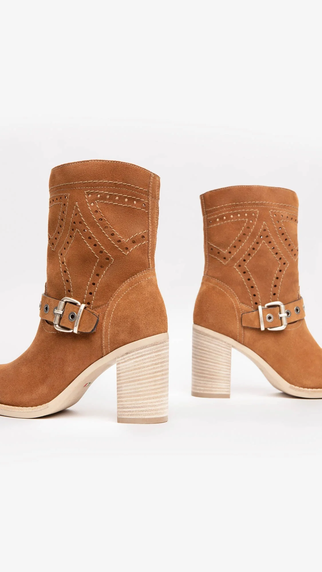 NERO GIARDINI E217900D STIVALETTI DONNA IN CAMOSCIO TABACCO - immagine 5