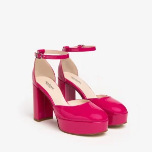 NERO GIARDINI E307060DE DECOLLETE DONNA IN VERNICE FUXIA