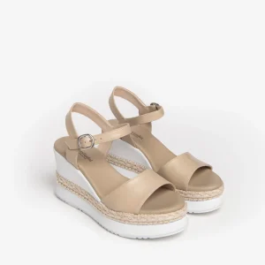 NERO GIARDINI E307690D SANDALI DONNA IN PELLE LINO