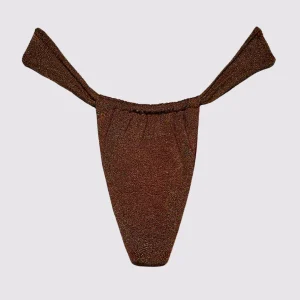 Slip brasiliano marrone lurex F**K - SW1141-BN