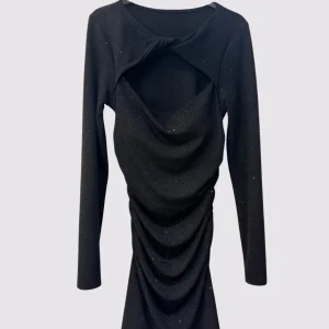 Abito corto lurex - nero