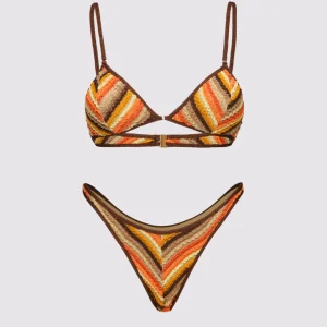 Bikini Top con Slip Americano fisso Marrone - F**K - SW0752-BN